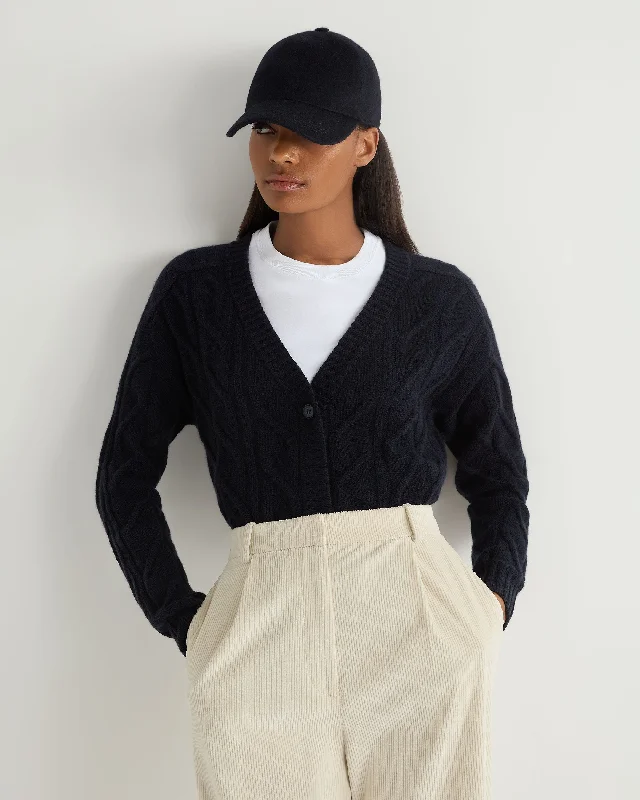 Women's V Neck Cable Cashmere Cardigan Navy Blue Boat Neck Shawl Collar Notched Collar Women's V Neck Cable Cashmere Cardigan Navy Blue Boat Neck Shawl Collar Notched Collar
