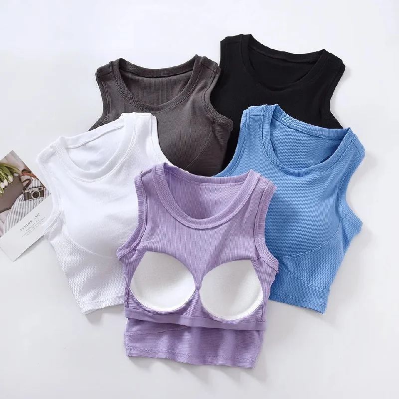 Baco Tank Tops with Inbuilt Bra sheer tank top