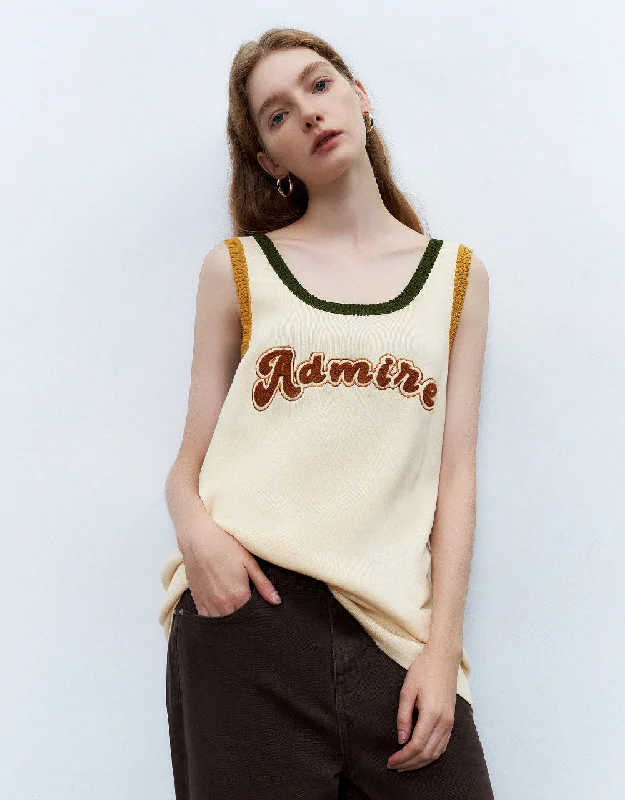Crew Neck Knitted Tank Top lightweight tank top