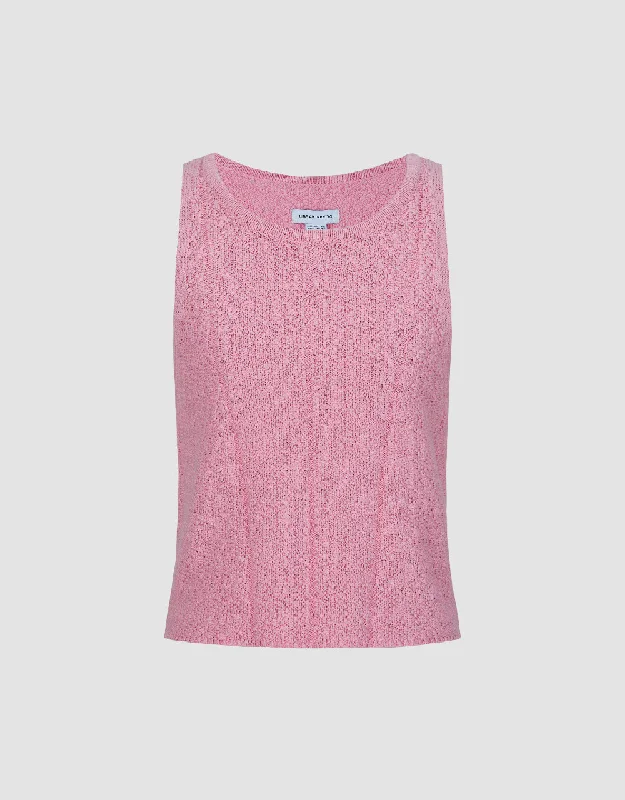 Crew Neck Knitted Tank Top lavender tank top