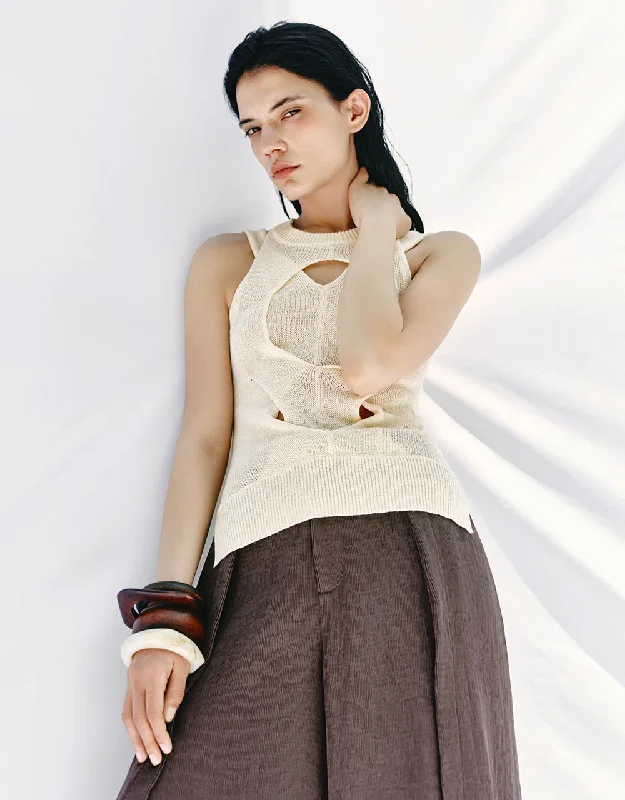 Crew Neck Skinny Knitted Tank Top stylish tank top
