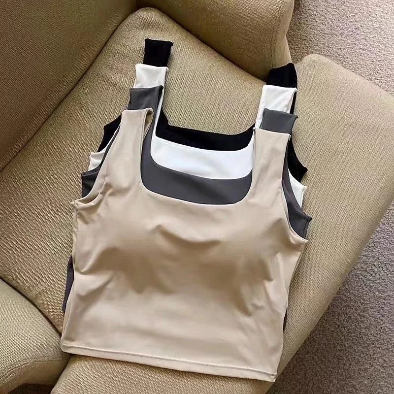 Mona Tank Tops with Inbuilt Bra lace back tank