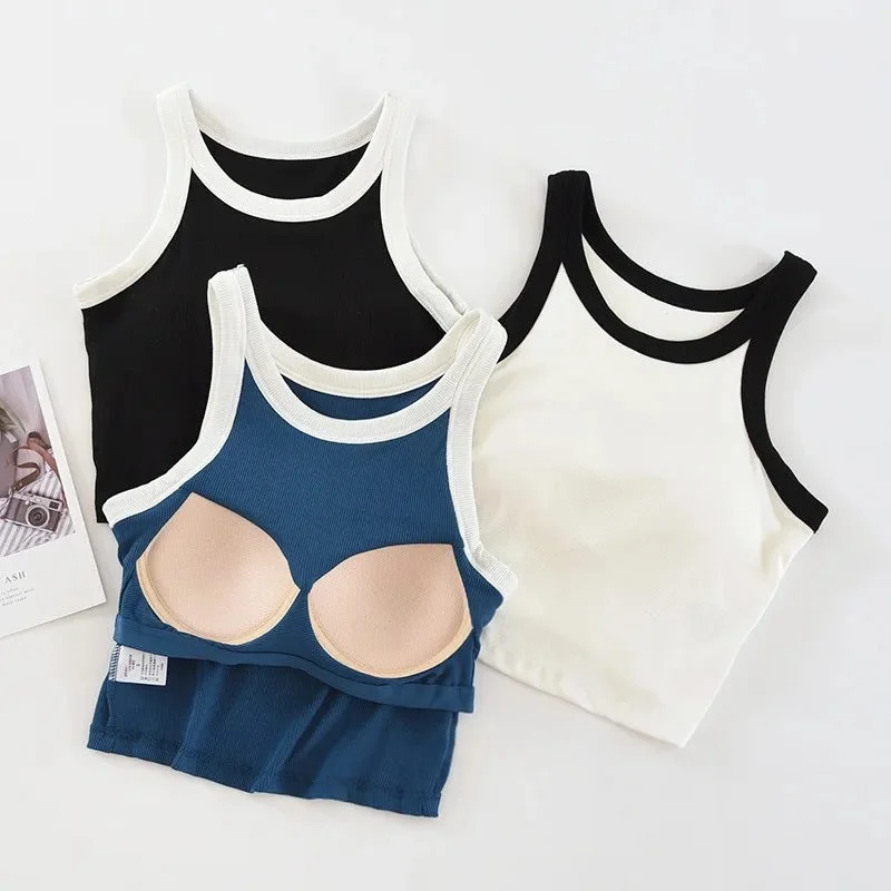 Nikki Tank Tops with Inbuilt Bra striped tank top
