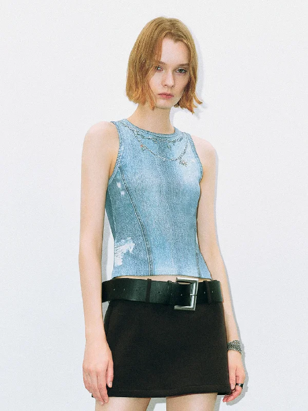 Printed Skinny Tank Top modal blend tank