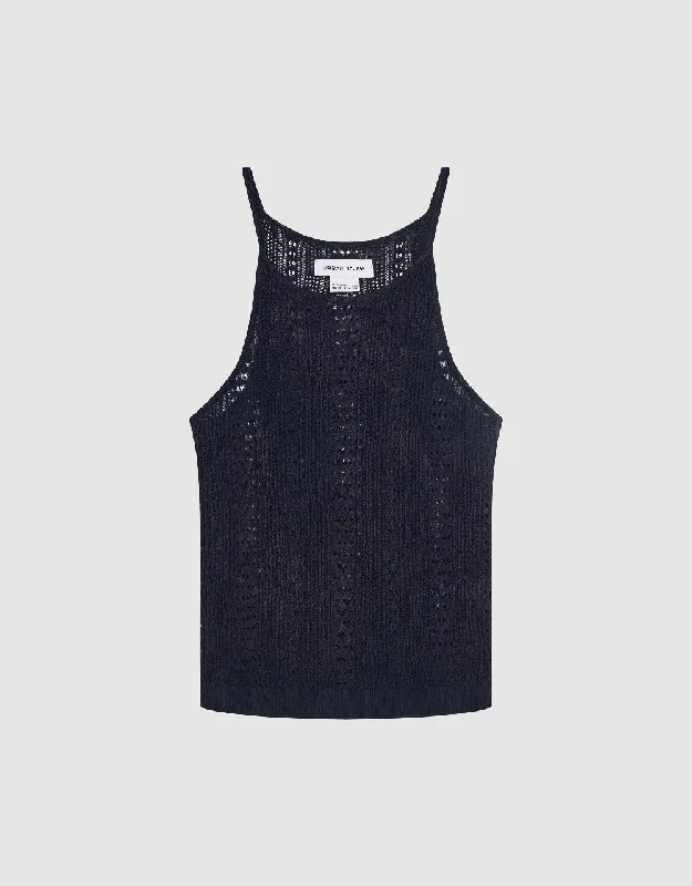 Sleeveless Crew Neck Knitted Tank Top slim fit tank