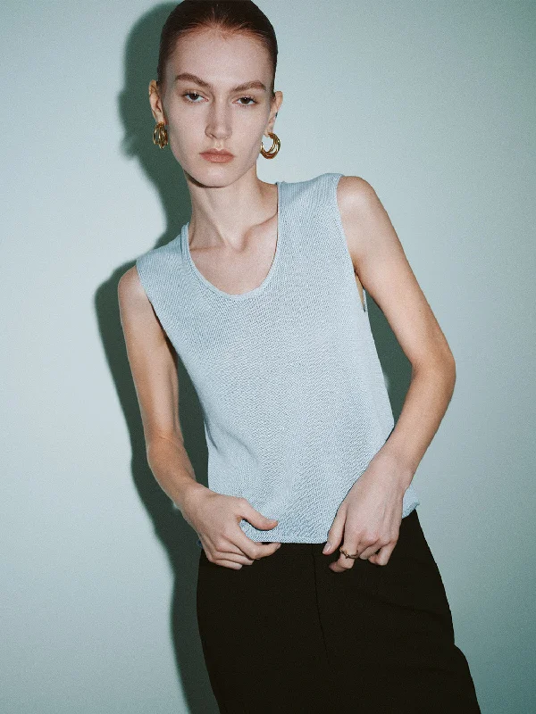 U Neck Skinny Knitted Tank Top cotton tank top